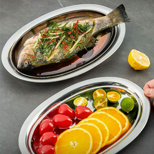 BOJUE Hochwertige Moderne Rechteckige Edelstahl-Fischschale Umweltfreundliche Langlebige Party-Servierschale - Product Image 5