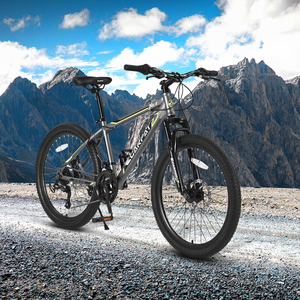 소년 소녀용 24인치 산악 자전거, 스틸 프레임, 21단 변속, 듀얼 디스크 브레이크, 전면 서스펜션 MTB 산악 자전거 - Product Image 2