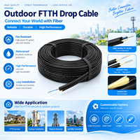 Kabel Drop FTTH Kabel Fiber Optik Drop GJYXFCH G657A2 FRP Luar Ruangan Udara LSZH Kustom Pabrik Grosir Mitra