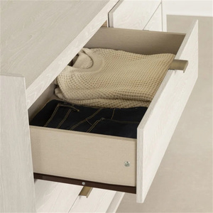 Commode à 6 tiroirs avec plateau en MDF de 36'' H x 57'' L, glissières métalliques, poignées en laiton, garantie 5 ans, idéale pour chambre principale - Product Image 6