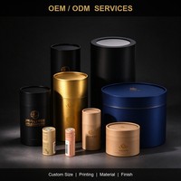 Boîte Cadeau Ronde en Carton Recyclable Personnalisée, Emballage Cylindrique Rigide pour Flacons de Parfum de 30 ml et 50 ml, Boîte Cadeau Tube