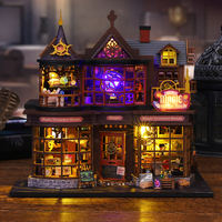 Magic House Jouets en bois, Puzzle 3D, Kit de maison miniature DIY avec lumière LED, pour créer un coin lecture