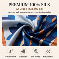Fabricant OEM d'écharpes en soie sur mesure, écharpe carrée 100% soie de mûrier, impression de logo personnalisée, service d'étiquetage privé