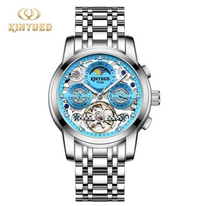 Envío Directo, Reloj Mecánico Automático para Hombre KINYUED J-130, Calendario Semanal, Fase Lunar, Índices de Diamantes, Pantalla Luminosa - Product Image 2
