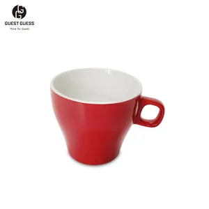 工厂批发招待用升华陶瓷200毫升红色定制彩色咖啡旅行杯