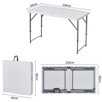 Table pliante portable en plastique HDPE de 180 cm, best-seller, pour le camping, le jardin, table rectangulaire pliable en plastique, table à manger
