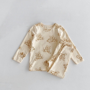 Ensemble <span class=keywords><strong>pyjama</strong></span> respirant à manches longues et pantalon long pour enfants, imprimé animal, vêtements de nuit doux pour filles et garçons, usage domestique - Product Image 5