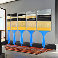 En gros YUANZHENG 2025 DIY OEM Ensemble de pinceaux de peinture à manche en plastique, poils synthétiques, pour revêtement mural, poils en mousse, 44-56mm