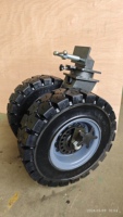 Roues pivotantes super robustes de 6 tonnes, 9 tonnes, 20 tonnes, pneus en caoutchouc, conteneur d'expédition ISO, roulettes pour terrains accidentés