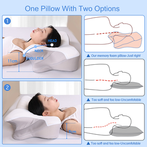Bantal Tidur Ortopedi Busa Memori Anti Dengkuran Bentuk Kupu-kupu Servikal yang Nyaman untuk Tempat Tidur - Product Image 3