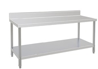 Table de restauration commerciale Gobbea Inox en acier inoxydable 201/304 avec revêtement autonettoyant, modulaire et extensible, pour cuisine professionnelle robuste