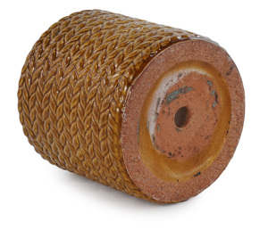 Maceta de Cerámica Estilo Americano, Color Marrón Glaseado, Textura Tejida, Decorativa para Interiores/Exteriores, Jardín y Patio - Product Image 5