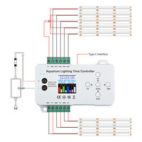 Contrôleur de temps d'éclairage d'aquarium DC 12V 24V 8CH PC Programmable Fish Tank LED Strip time programme Dimmer TC420 TC421 Controller