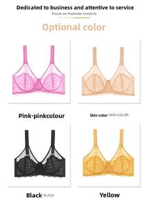 Sujetador de encaje sexy ultrafino de talla grande, estilo europeo-americano, bralette transpirable con aros de memoria, lencería <span class=keywords><strong>sin</strong></span> forro al por mayor - Product Image 4