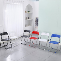 Silla Plegable Simple Multiusos, Silla Plegable Metálica Portátil para Reuniones o Actividades en Interiores