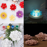 DM881 Lotus Rose Azalée Chrysanthème Camellia Hibiscus Mutabilis Pivoine Fleur Forme Bougie Silicone Moule pour DIY
