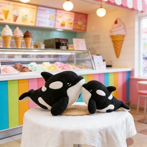 Muñeco Orca Personalizado al por Mayor, Juguete de Peluche Súper Suave con Forro de Algodón PP, Alivio del Estrés, Regalo de Cumpleaños para Máquina de Garras - Product Image 1