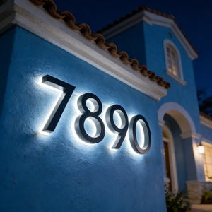 Numeri Civici LED Retroilluminati 12V <span class=keywords><strong>con</strong></span> Design Gratuito, Insegna Moderna 5V per <span class=keywords><strong>Indirizzo</strong></span>, Targhe per Porta d'Ingresso per Decorazione Casa - Product Image 5