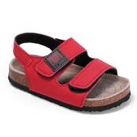 Sandal Anak Laki-laki Musim Panas Berkualitas Tinggi dengan Sistem Pengikat Hook & Loop, Bagian Atas Ramah Anak, Sol Kulit Sapi dengan Bantalan Empuk