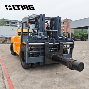 Chariot élévateur diesel LTMG 12 tonnes avec fourches à rouleaux pour manutention de bobines de tapis et de textiles, chariot élévateur robuste pour la manutention de bobines de tapis - Product Image 2