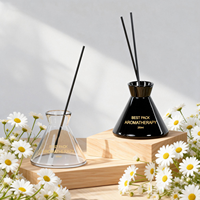 Grand flacon diffuseur conique 250 ml en verre vide pour diffuseur d'arômes, bâtonnets en fibres épaisses, ouverture facile, écologique et recyclable