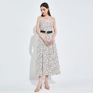 Robe décontractée élégante Styles personnalisés femmes impression florale décontracté élégant longue robe avec ceinture - Product Image 5