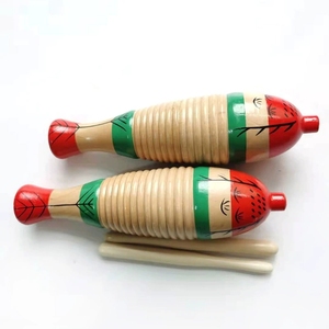 Guiro en bois en forme de poisson avec bâtonnet gratteur, instrument de percussion pour l'éducation musicale des enfants - Product Image 4