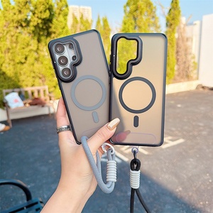 Full Body Lens Stand Lanyard Magnetic Phone <b>Case</b> for Samsung S25 S26 Plus S23 S24 Ultra S22 <b>Wireless</b> <b>Charge</b> Wrist Strap Cover - Product Image 5