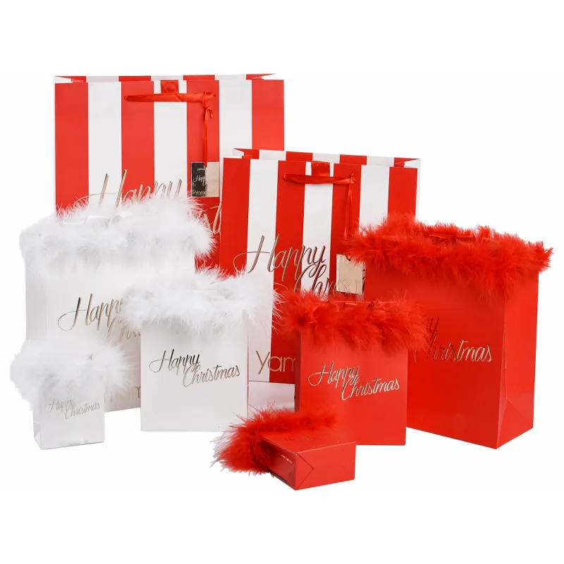 Cina produttore più nuovo sacchetto di carta personalizzato di moda bellissimo modello sacchetti di carta regalo imballaggio sacchetto regalo di natale rosso