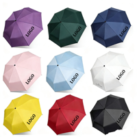 Parapluie pliable automatique anti-UV avec logo, cadeaux d'affaires classiques promotionnels personnalisés BSBH, trois plis, protection contre la pluie et le soleil