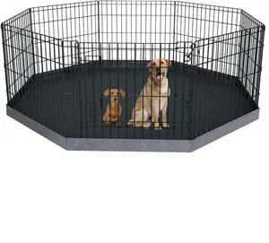 Cucce per box per cuccioli di animali domestici penna per esercizi per cani in metallo con copertura superiore