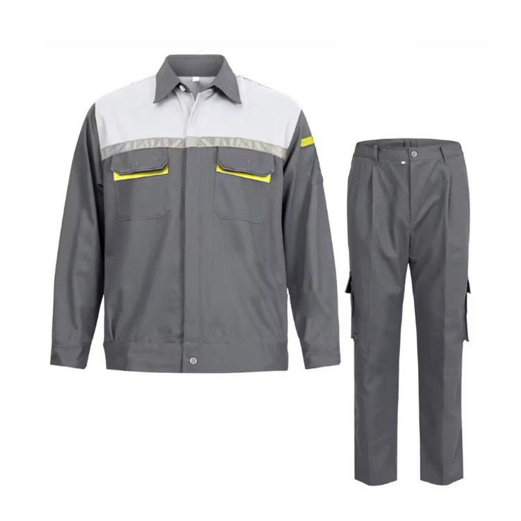 High Quality Unisex Cotton Workwear Set Customizable Factory Uniforms for Welding Construction Workers Breathable Jacket Pants
