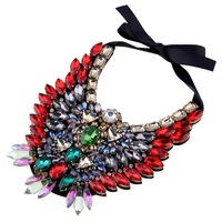 Collier ras du cou extravagant à ailes d'ange de haute couture, luxueux, artisanal, en alliage de cuivre et zircon pour les fêtes féminines