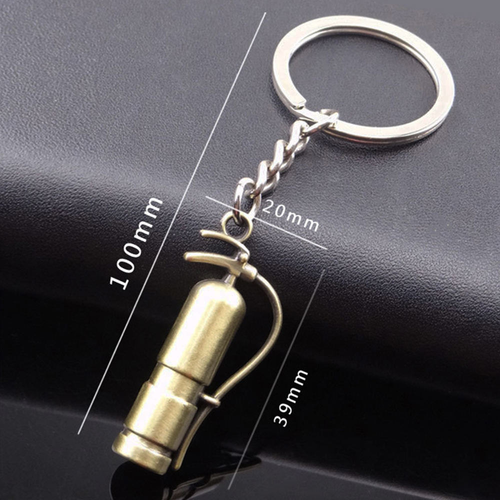 LUOZZY 16 Pcs Mini Fire Extinguisher Keychain Alloy Tiny Fire