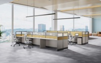 Modern Office Workstation with Glass Steel Aluminium Frame for School & Hospital Application Office Divider Partition
