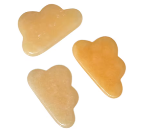 Artisanat en cristal naturel, pierre précieuse en jade nuage, jade beige jaune, masseur facial - Product Image 4