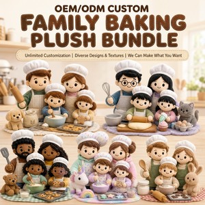 Peluche Mascotte Personnalisée OEM ODM pour la Famille, Jouet en Peluche Rembourré, Cadeau de Noël Promotionnel CPC, Jouet Doux pour les Fêtes - Product Image 2