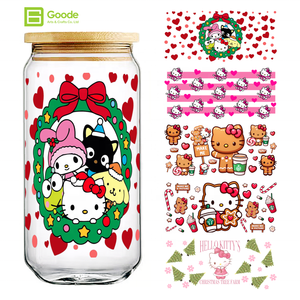 Adesivi UV DTF per Tazze/Bicchieri da 16oz, Decorazioni Impermeabili per Festival con Gattini Cartoon Giapponesi, Vendita all'Ingrosso Goode - Product Image 1