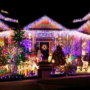 파티 정원 무대 야외 장식 LED 크리스마스 커튼 고드름 빛 문자열