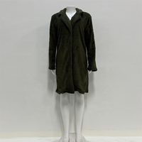 Femmes décontracté chaud à manches longues en peluche Teddy manteau nouvelle Collection d'automne plaine teint pardessus veste en gros