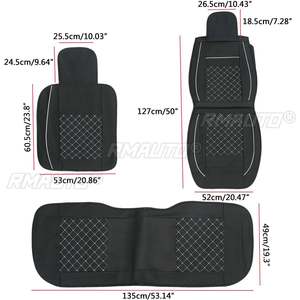 7 pièces Housses de siège de voiture universelles en cuir PU, pour toutes saisons, avant et arrière, coussin de protection pour siège auto - Product Image 6