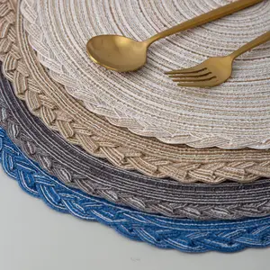 Yuanda Wohndekor PP-Platzmatte Farbe gewebte Platzmatte Esstisch runde Matte
