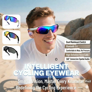 Lunettes de sport polarisées unisexes, commande tactile, ajustement interpupillaire, musique, cyclisme/running/baseball, anti-UV, IP68 - Product Image 4