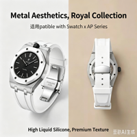 Nouveauté, bracelet de montre en silicone imperméable de haute qualité, boîtier en acier inoxydable, compatible avec la montre de poche pour Swatchxap