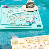 Tapis de jeu flottant de luxe pour Mahjong, billard, dominos, Rummy, avec porte-gobelets, pour fêtes sur la plage, 32, 33, 34 pouces