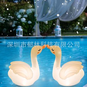 Flamant rose gonflable à énergie solaire avec lumière LED, étanche IP68, rechargeable, décoration de piscine - Product Image 2