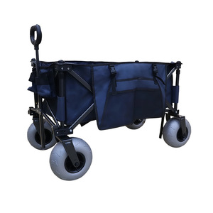Chariot de <span class=keywords><strong>camping</strong></span> pliable en acier au carbone 150 kg avec roues gonflables, chariot de plage, livraison depuis l'entrepôt du Brésil pour les voyages de pêche - Product Image 1