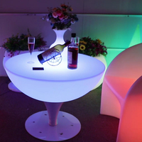 Meubles de bar en plastique rechargeables avec éclairage LED, meubles de fête, table de bar pour événements, tables de bar sur pied pour jardin