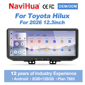 NaviHua Autoradio Android 12,3 pouces avec GPS et lecteur multimédia pour Toyota Hilux 2026, écran tactile, Bluetooth et navigation - Product Image 1