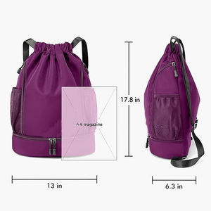 Sac à dos à cordon personnalisé, imperméable, pour le basketball, le football, la gym, avec compartiment pour chaussures, résistant à l'eau, pour le volley-ball de plage - Product Image 2